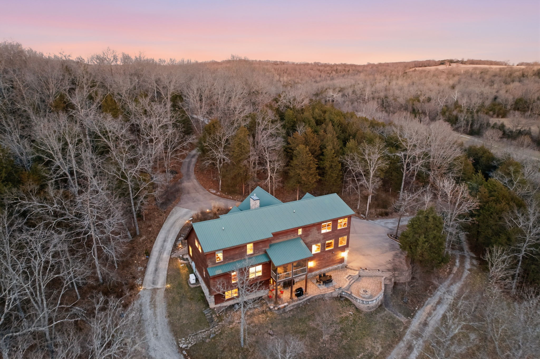 Aerial of front and garage